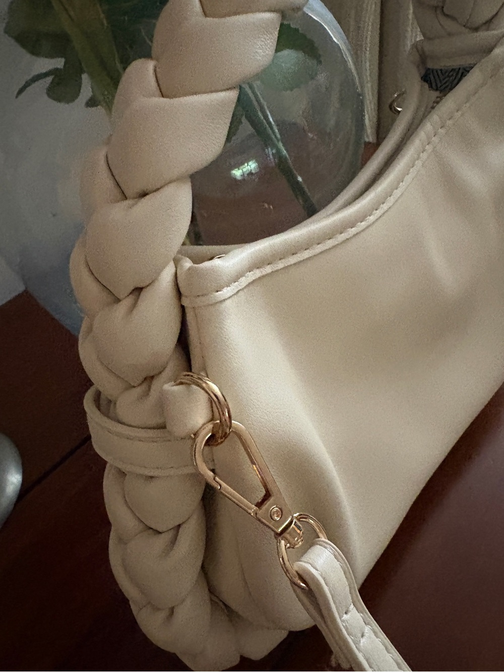 Urban Expressions Braided Top Handle Crossbody Bag Vegan Soft Leather